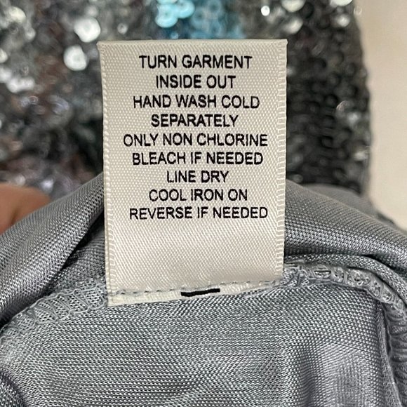 Studio Y Sequin Silver & Dark Gray Blue Sleeveless Party Dress Women's Sz Small - Picture 8 of 8